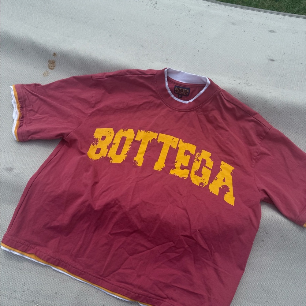 Bottega Veneta Red and Yellow Short Sleeve Tee